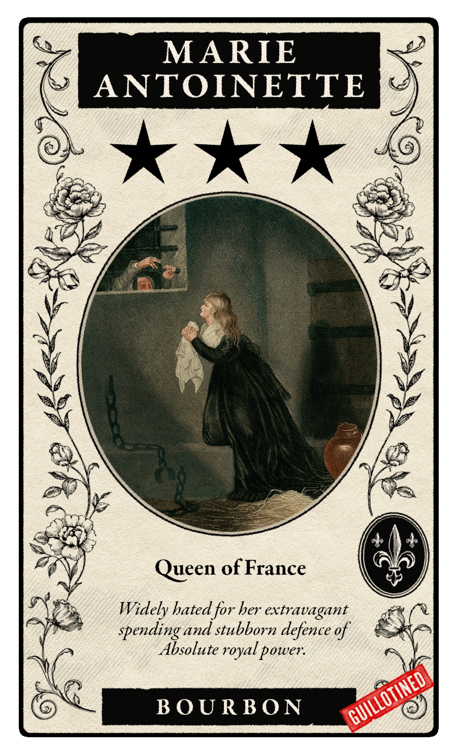 Marie Antoinette's citizen card from 'The Terror'